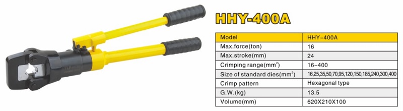 Kìm bấm cos thủy lực 16 tấn TLP HHY-400A